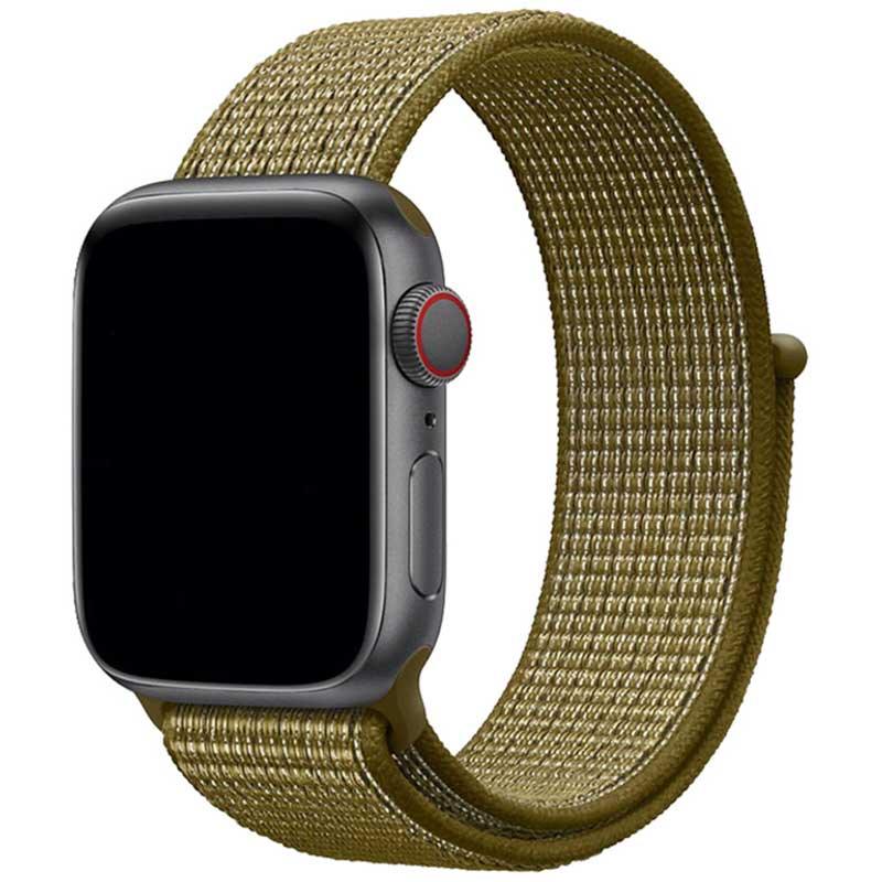 Apple Watch bandje Osvo - geweven - nylon - olijfschilfers