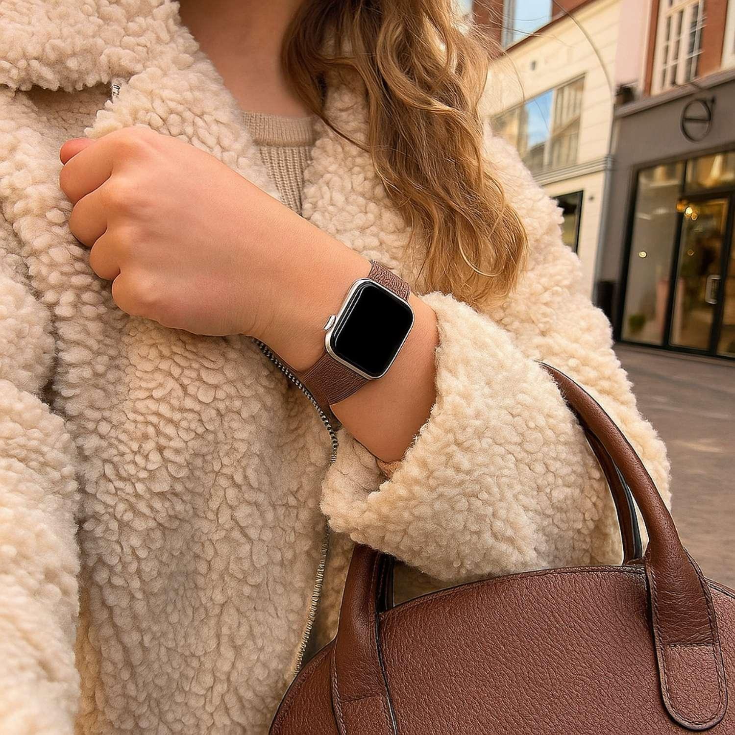 Apple Watch bandje Osvo - geweven - nylon - smokey mauve