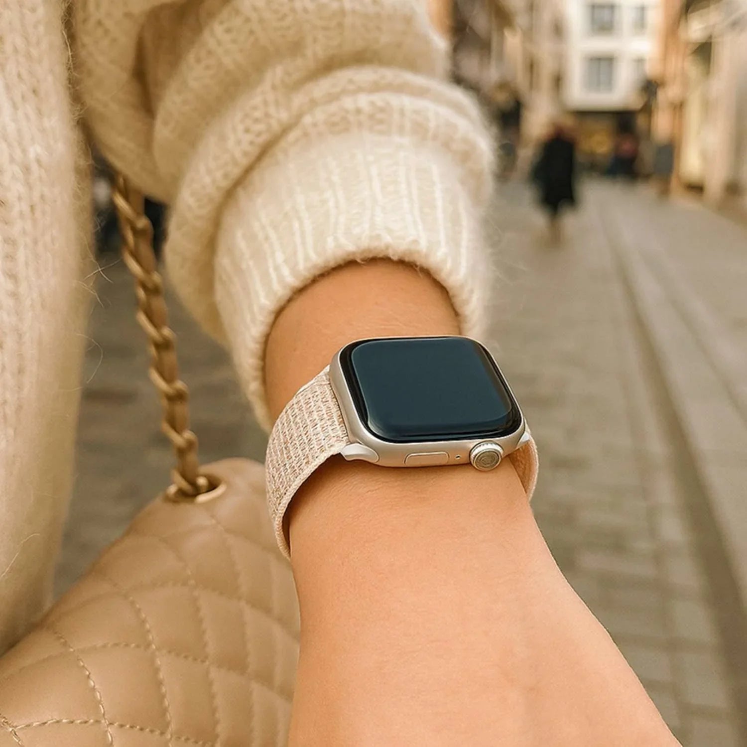 Apple Watch bandje Nexora - geweven - nylon - sterrenlicht kleurrijk