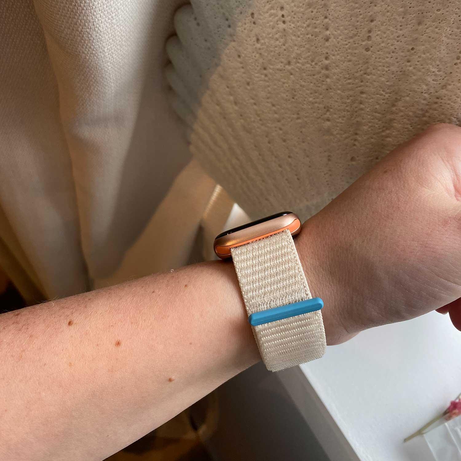 Apple Watch bandje Nexora - geweven - nylon - sterrenlicht oranje