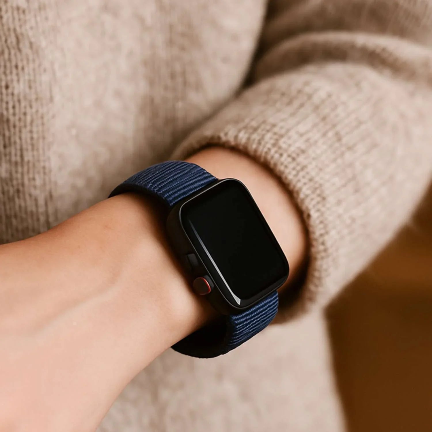 Apple Watch bandje Nexora - geweven - nylon - oceaanblauw
