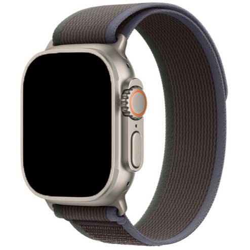 Apple Watch bandje Trail - nylon - blauw zwart