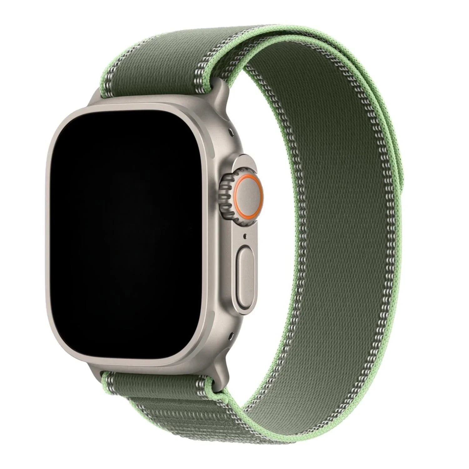 Apple Watch bandje Trail - nylon - groen neon - zilver