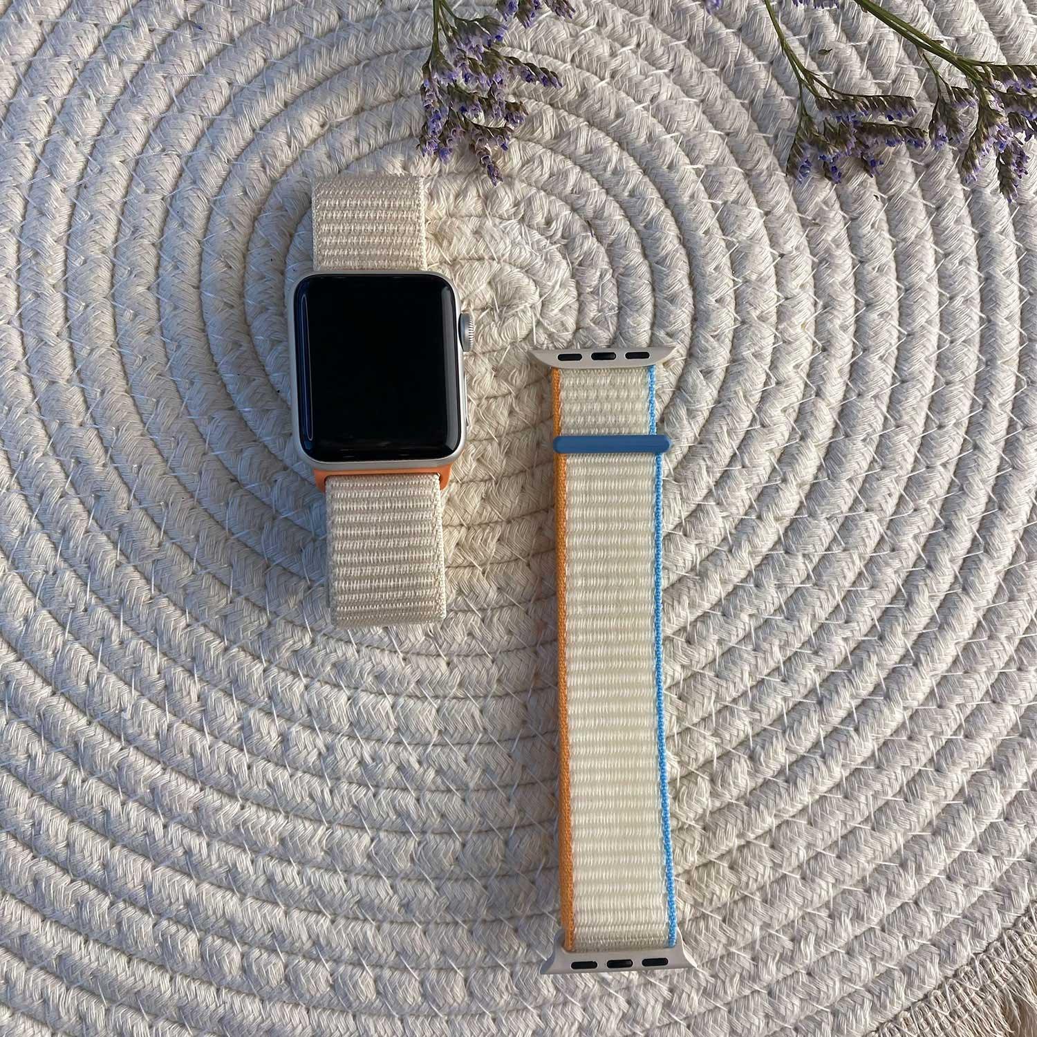 Apple Watch bandje Trail - nylon - oranje beige