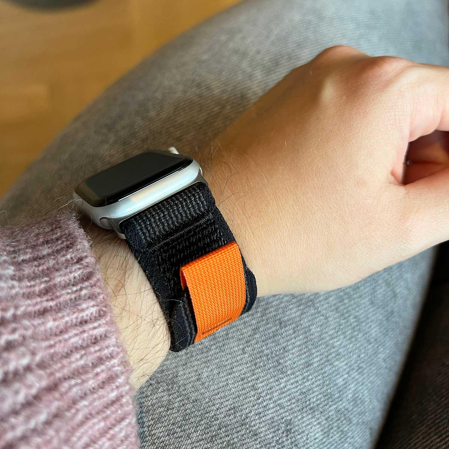 Apple Watch bandje Trail - nylon - zwart grijs