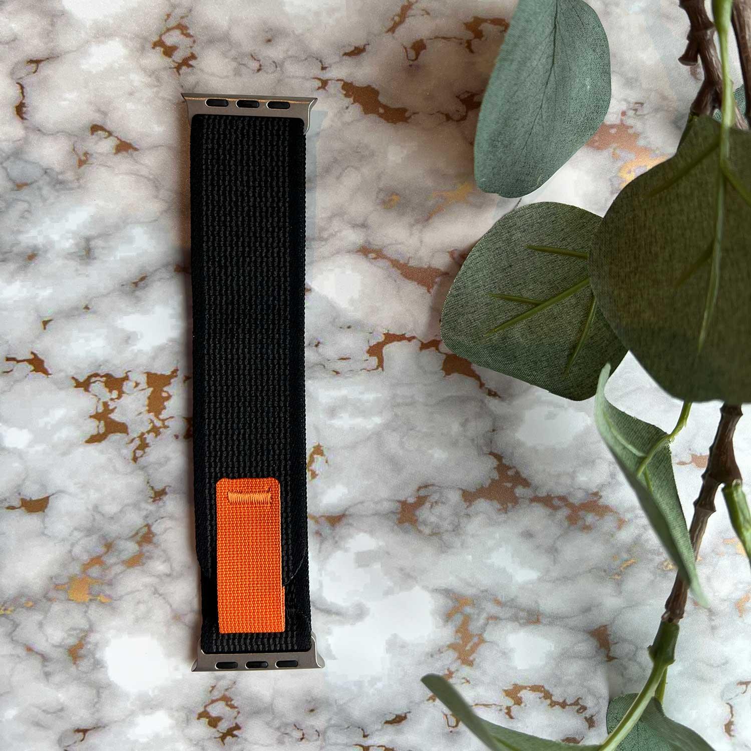Apple Watch bandje Trail - nylon - zwart grijs