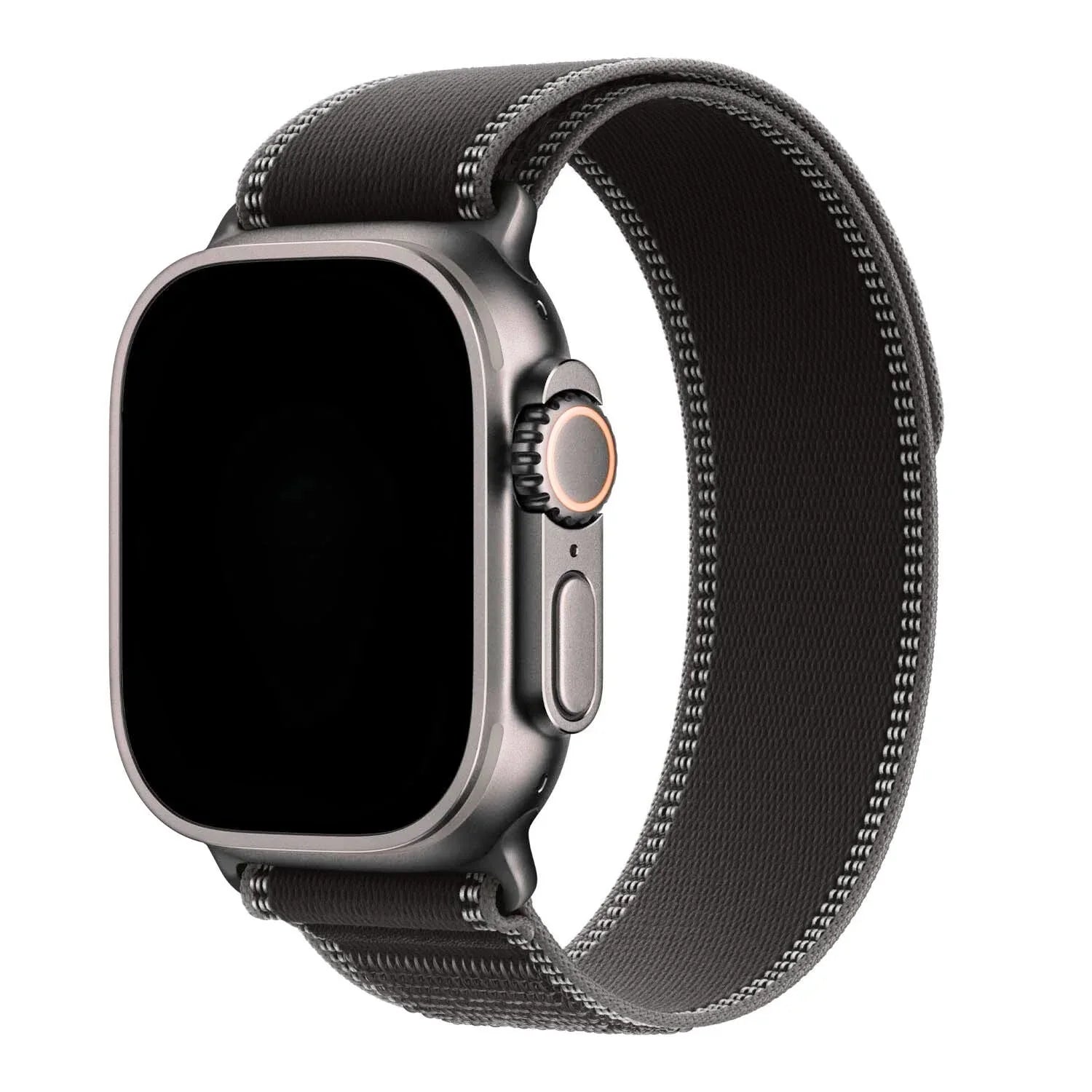 Apple Watch bandje Trail - nylon - zwart houtskool - zilver