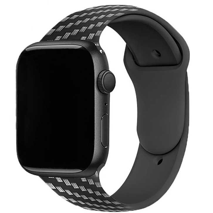 Apple Watch print bandje - siliconen - carbon fiber