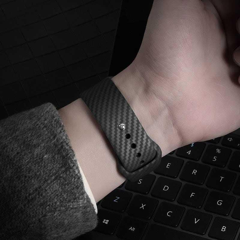 Apple Watch print bandje - siliconen - carbon fiber