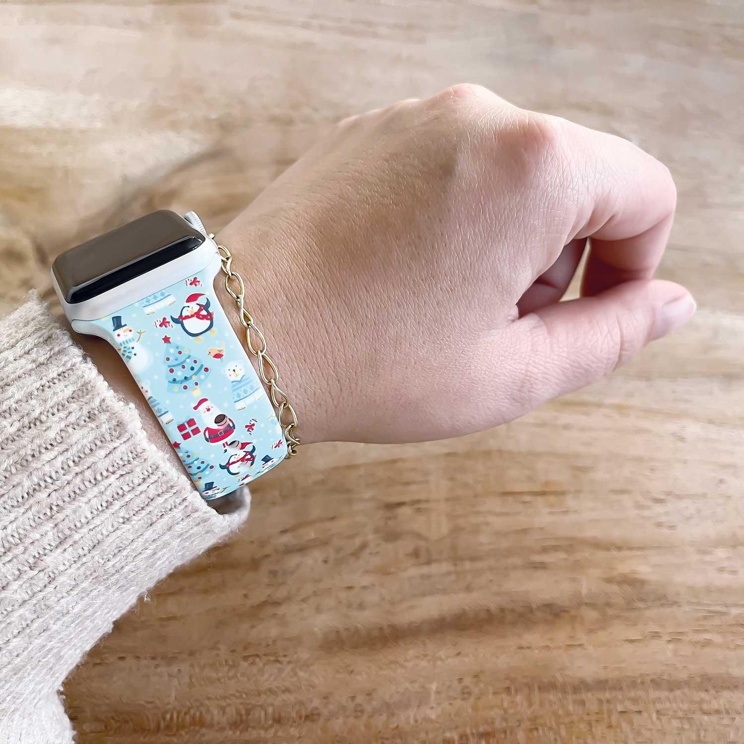 Apple Watch print bandje - siliconen - kerst - groen