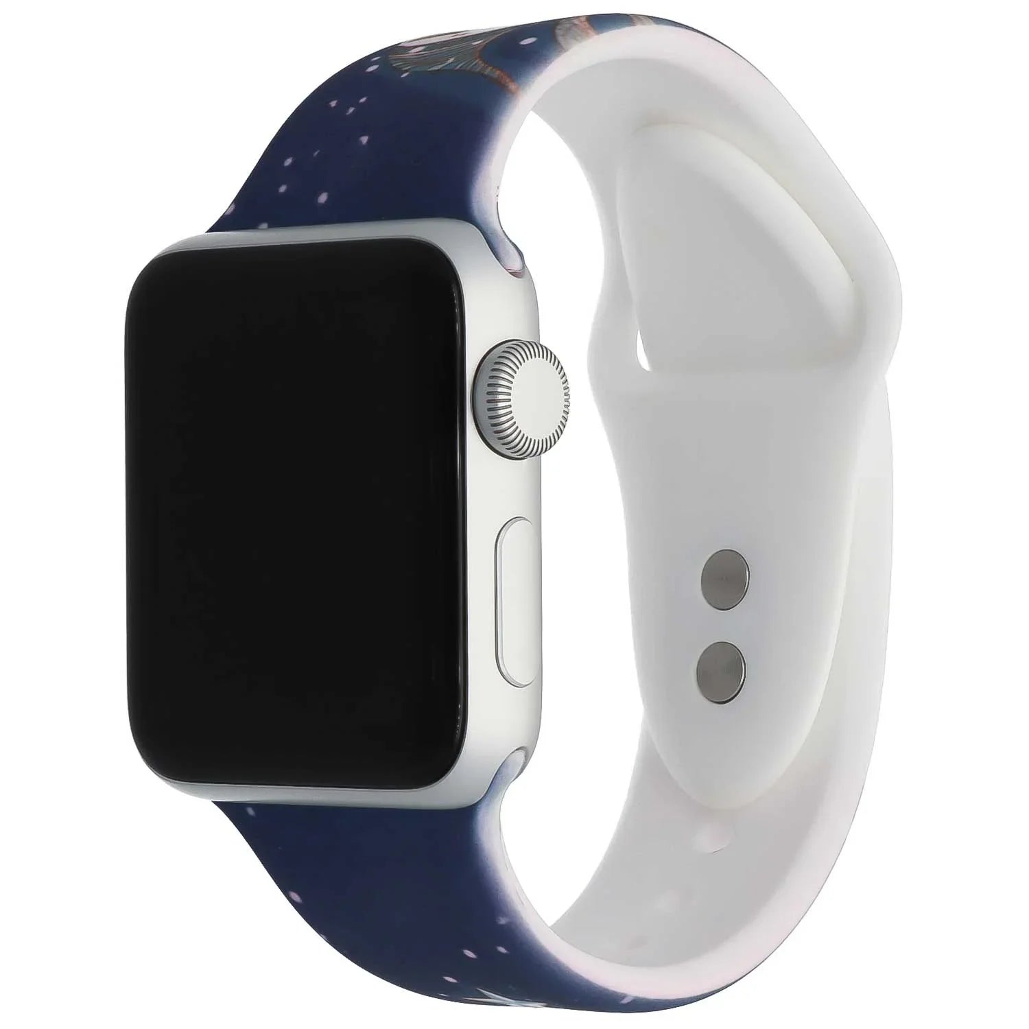 Apple Watch print bandje - siliconen - kerst - sneeuwpop donkerblauw