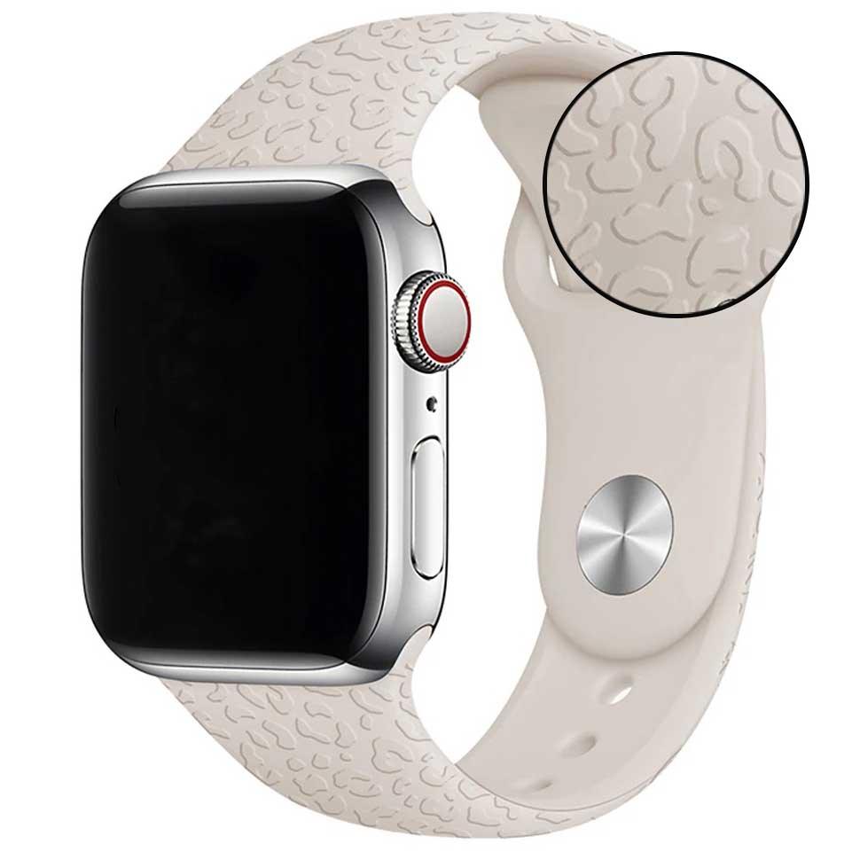 Apple Watch print bandje - siliconen - luipaard sterrenlicht