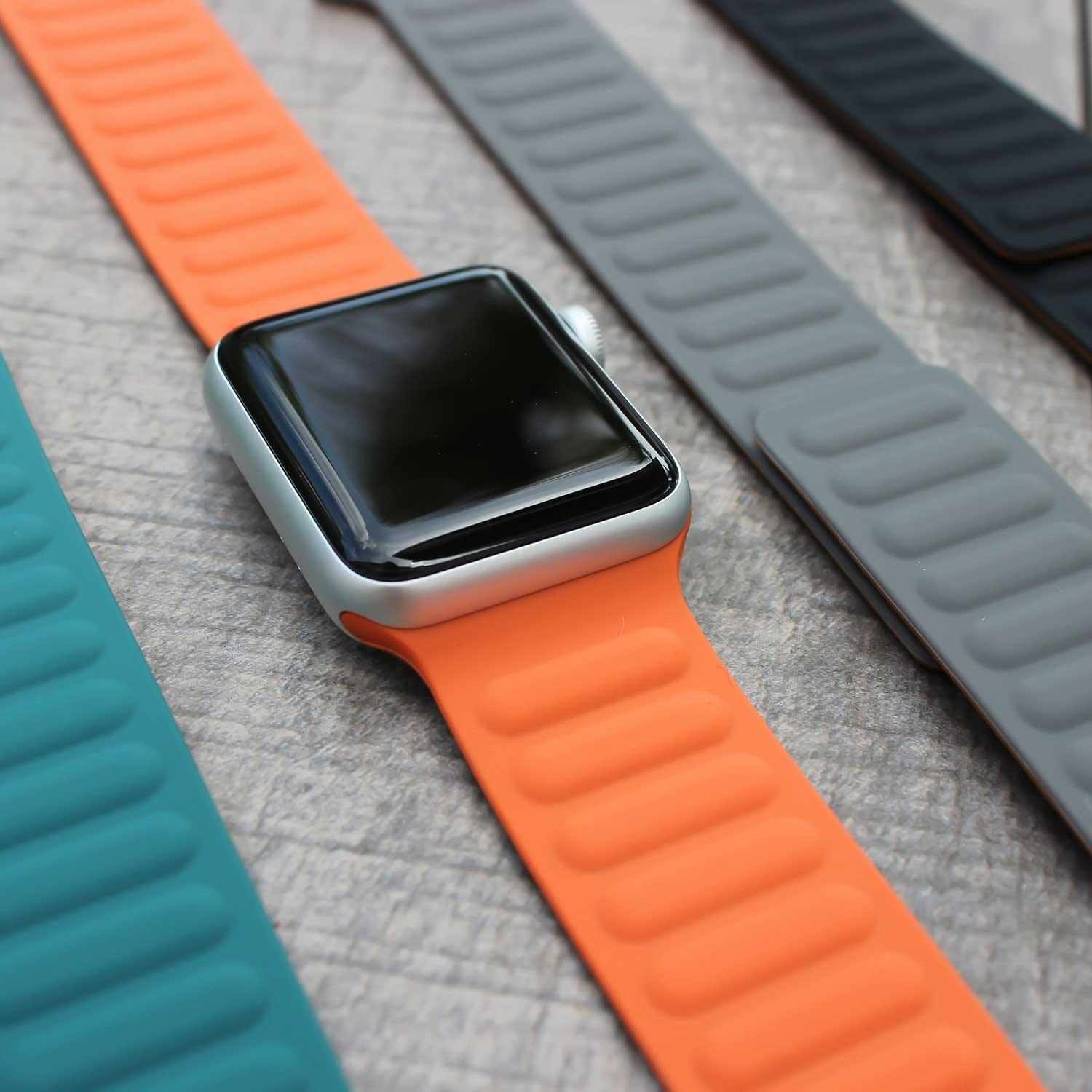 Apple Watch solo ribbel bandje - siliconen - sunset