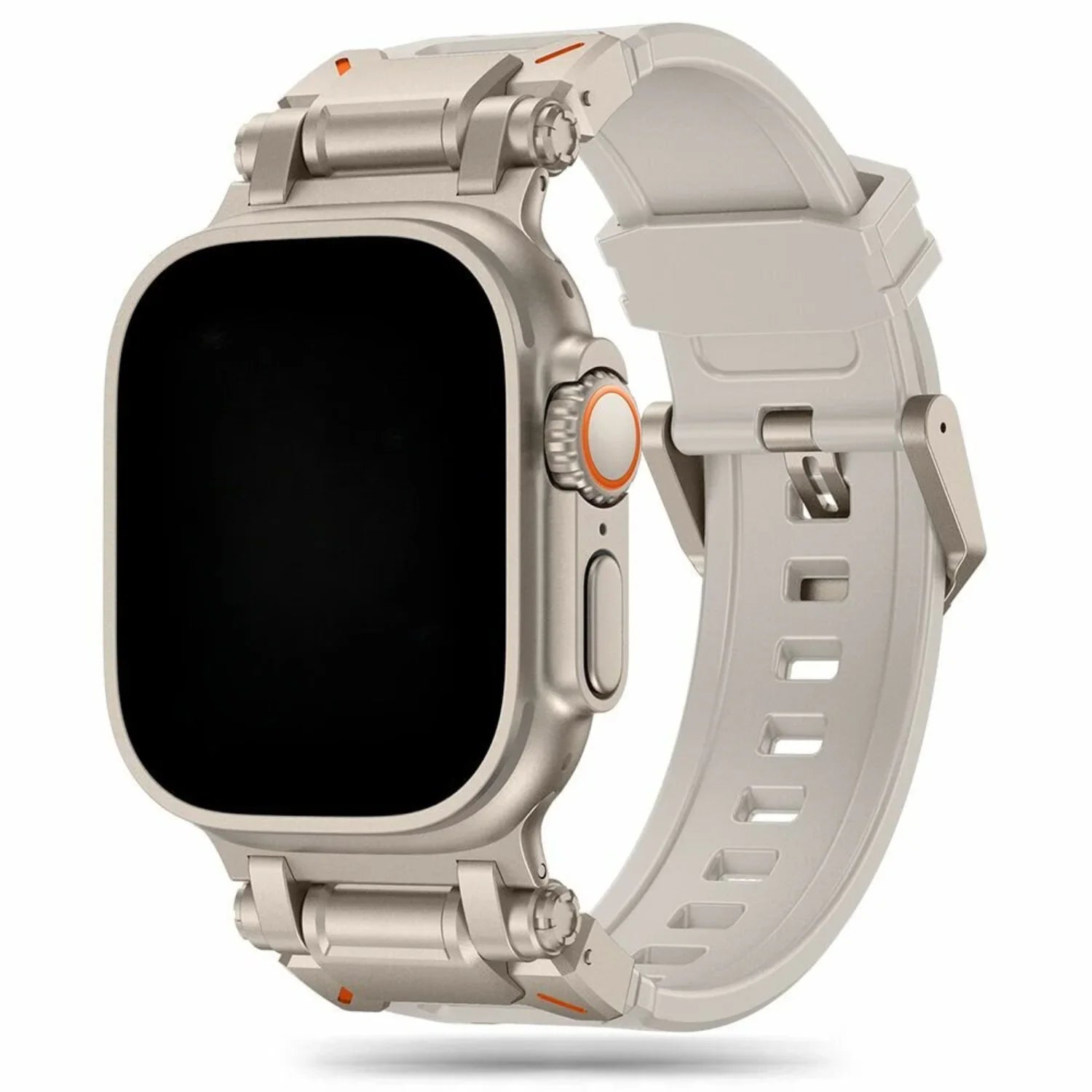 Apple Watch Robust bandje - siliconen - sterrenlicht - titanium
