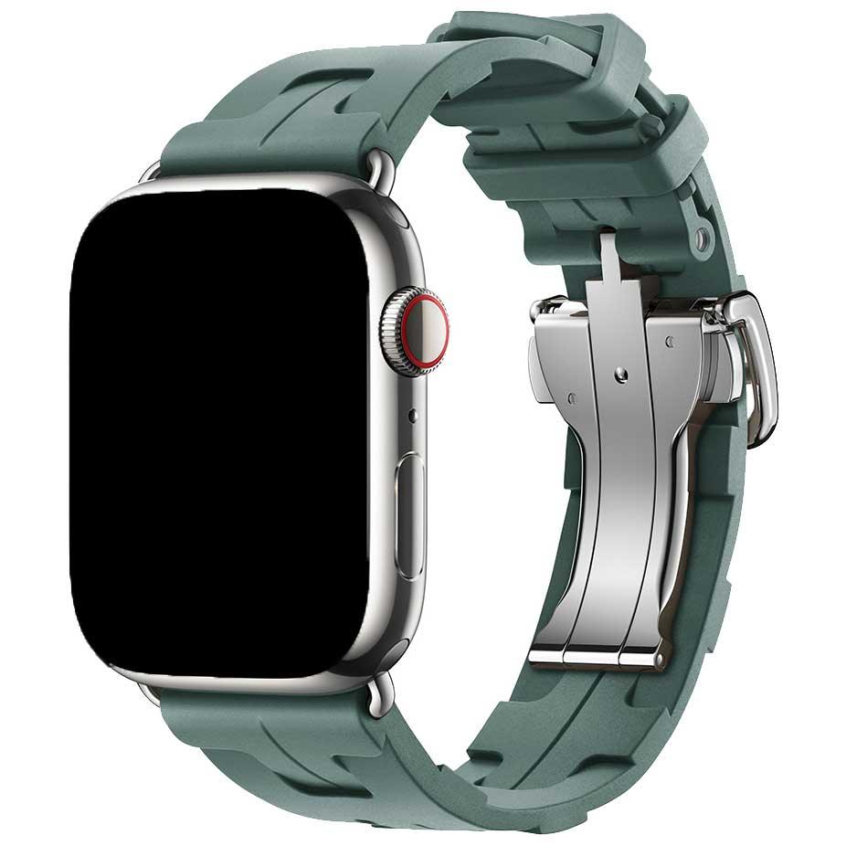 Apple Watch bandje kilim - siliconen - dennengroen