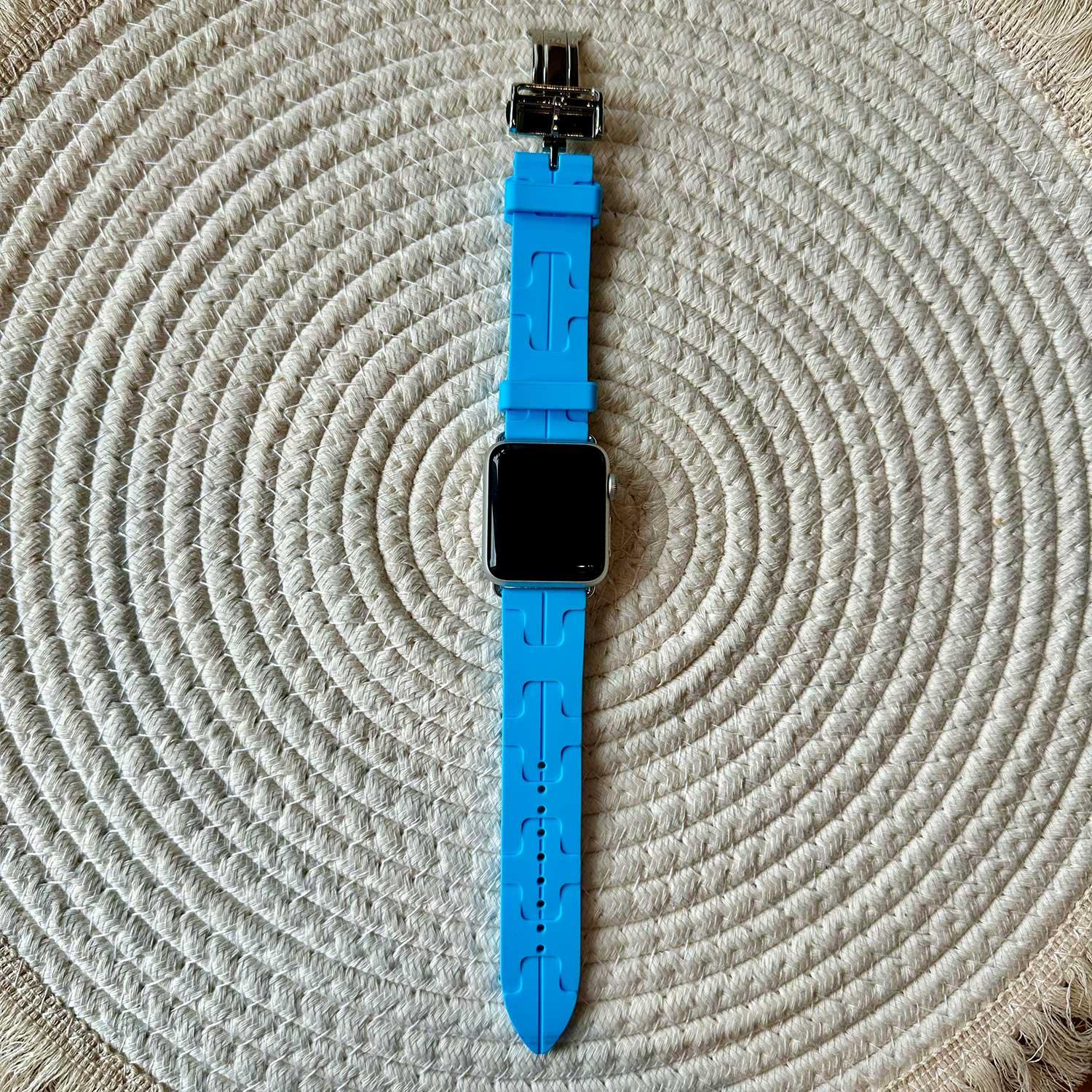 Apple Watch bandje kilim - siliconen - sky blue