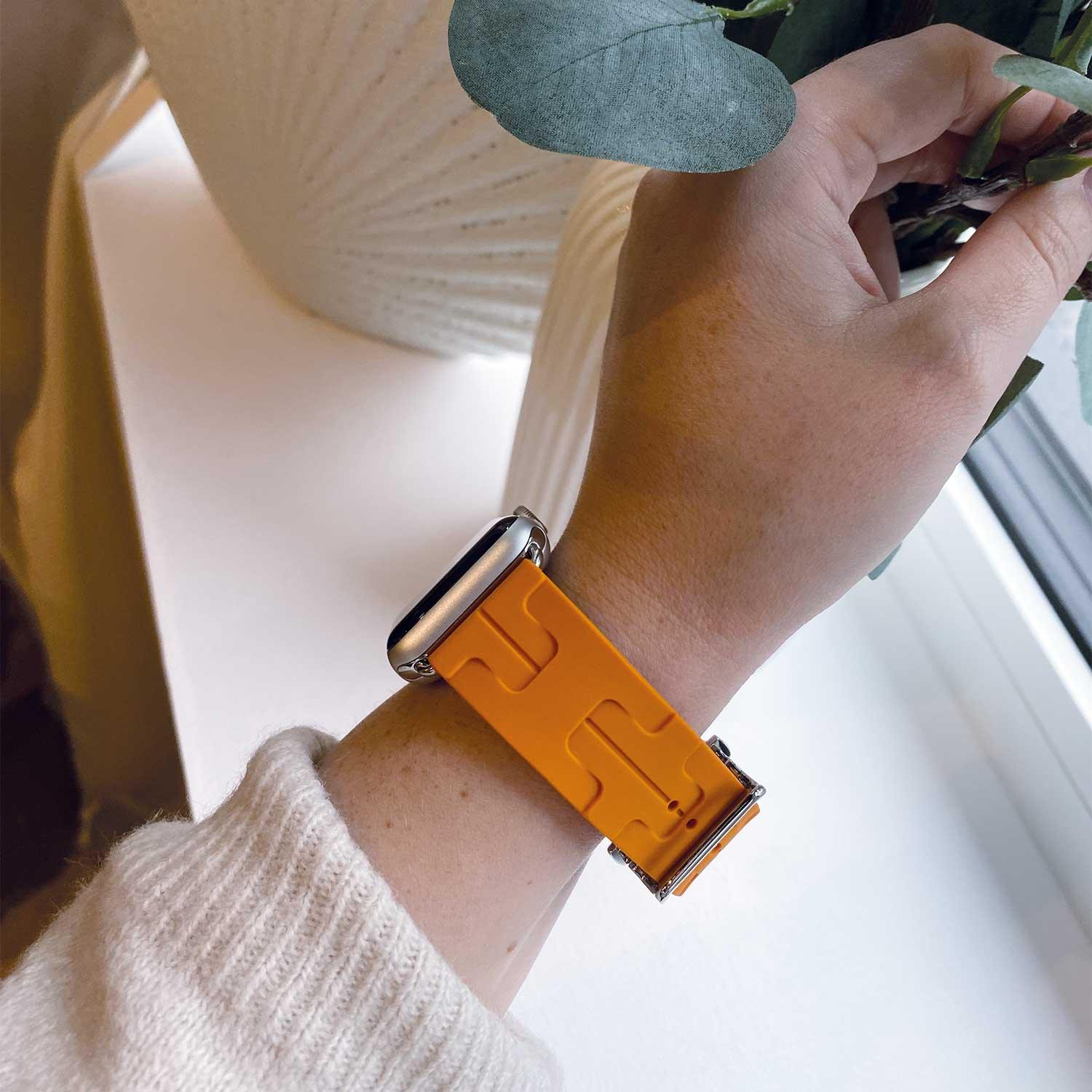 Apple Watch bandje kilim - siliconen - oranje