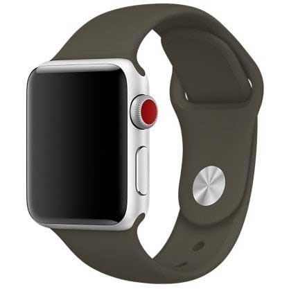 Apple Watch bandje Savro - siliconen - donker olijf