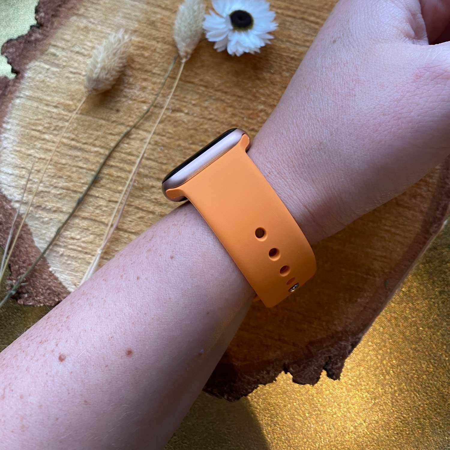 Apple Watch bandje Savro - siliconen - fel oranje