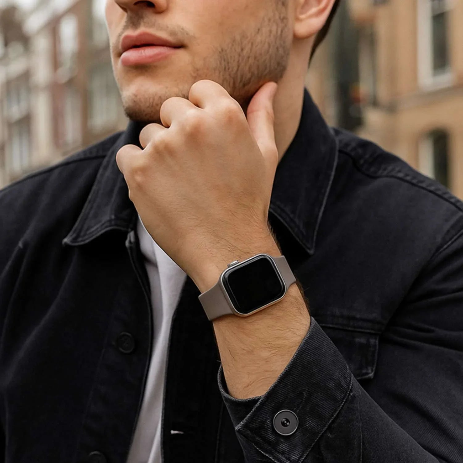 Apple Watch bandje Savro - siliconen - klei