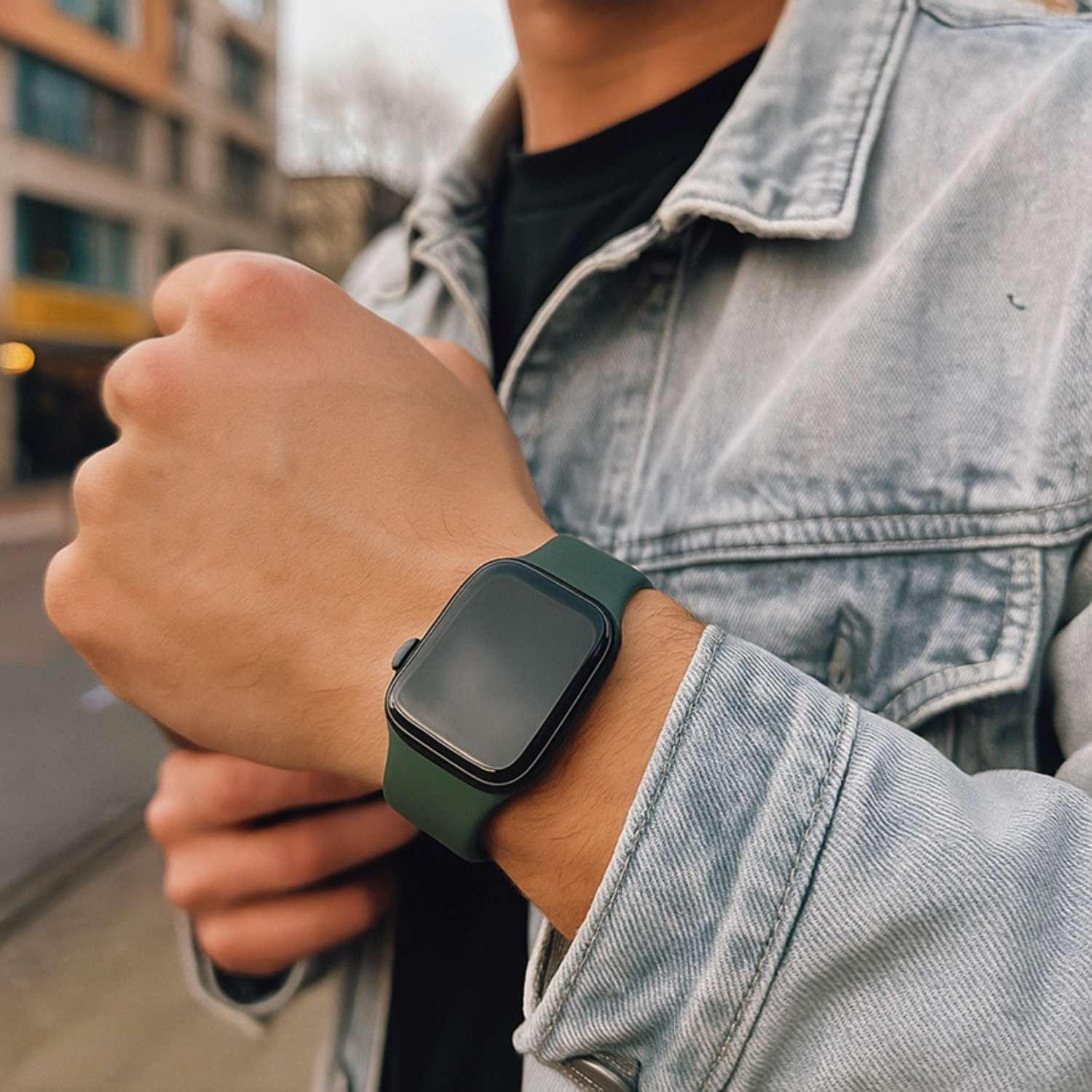 Apple Watch bandje - siliconen - olijfgroen