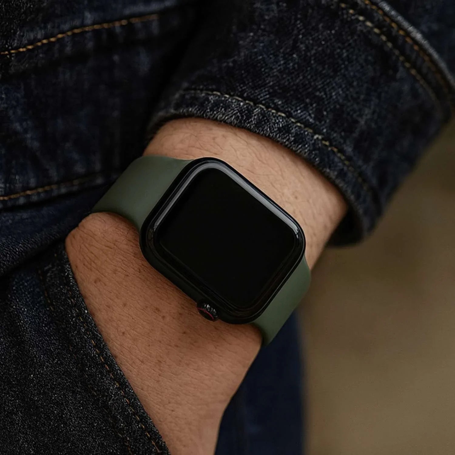Apple Watch bandje - siliconen - olijfgroen
