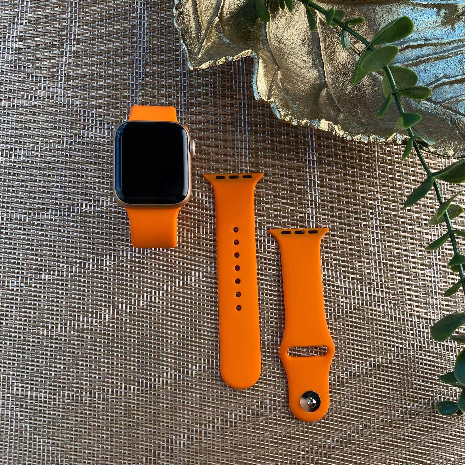 Apple Watch bandje Teyra - siliconen - oranje