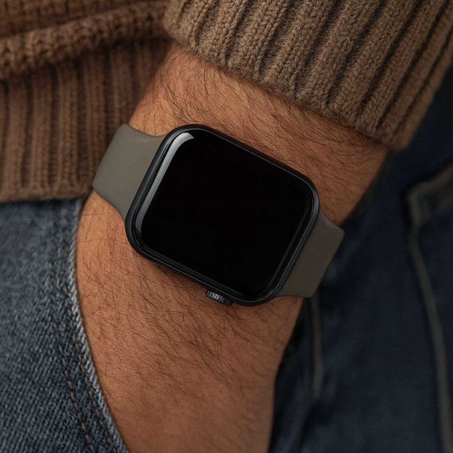Apple Watch bandje Savro - siliconen - rotsgrijs