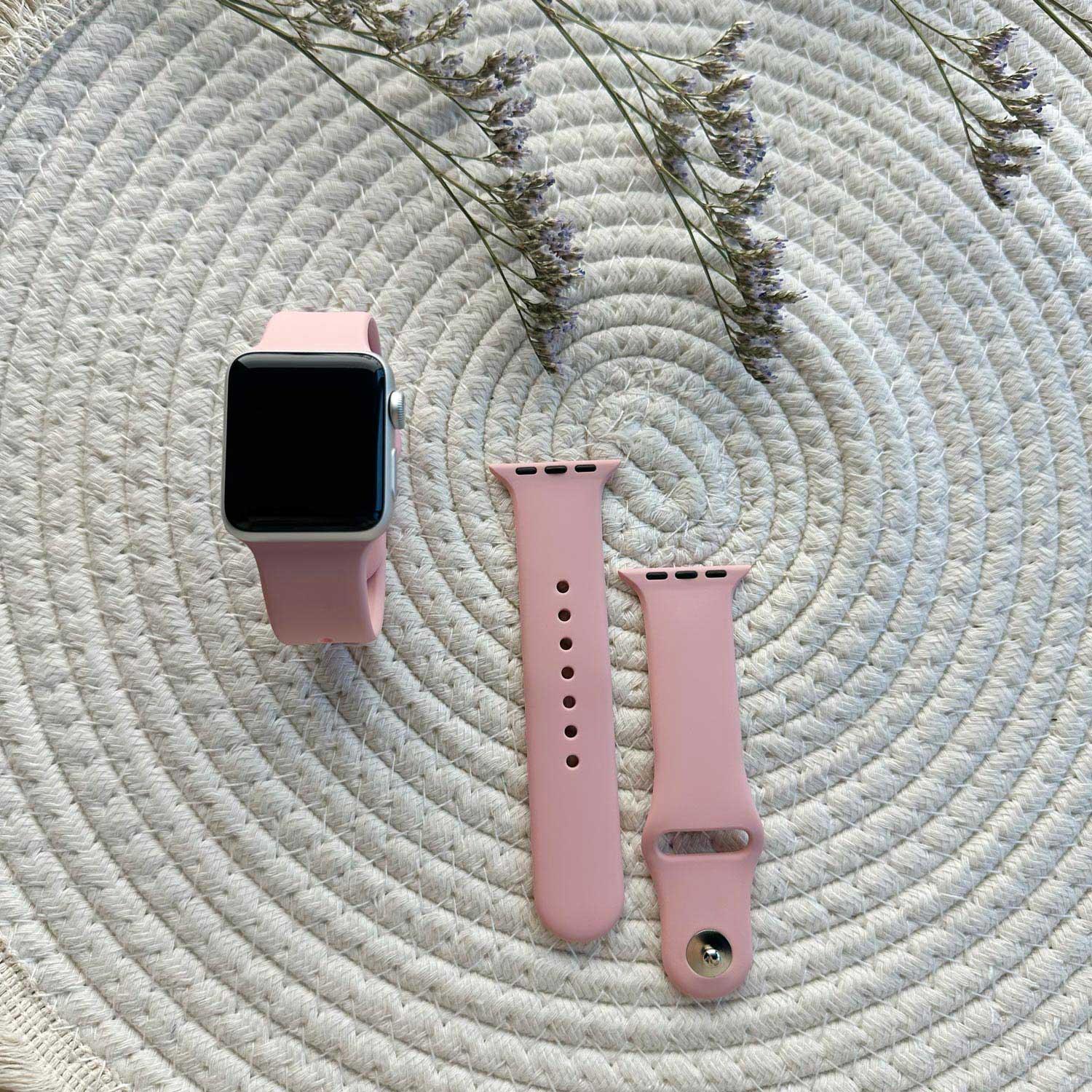 Apple Watch bandje Savro - siliconen - babyroze