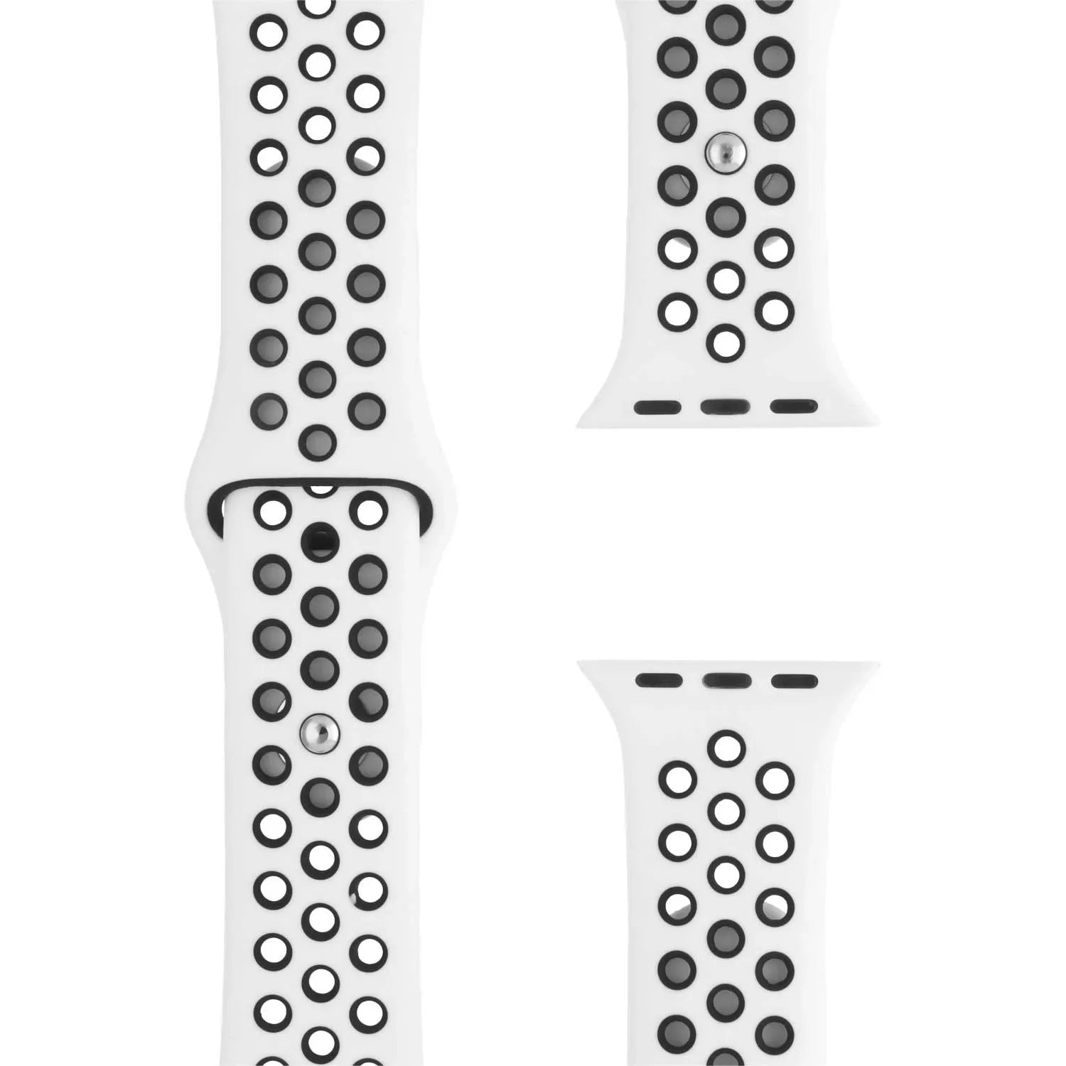 Apple Watch bandje Stryde - dubbel - siliconen - wit zwart