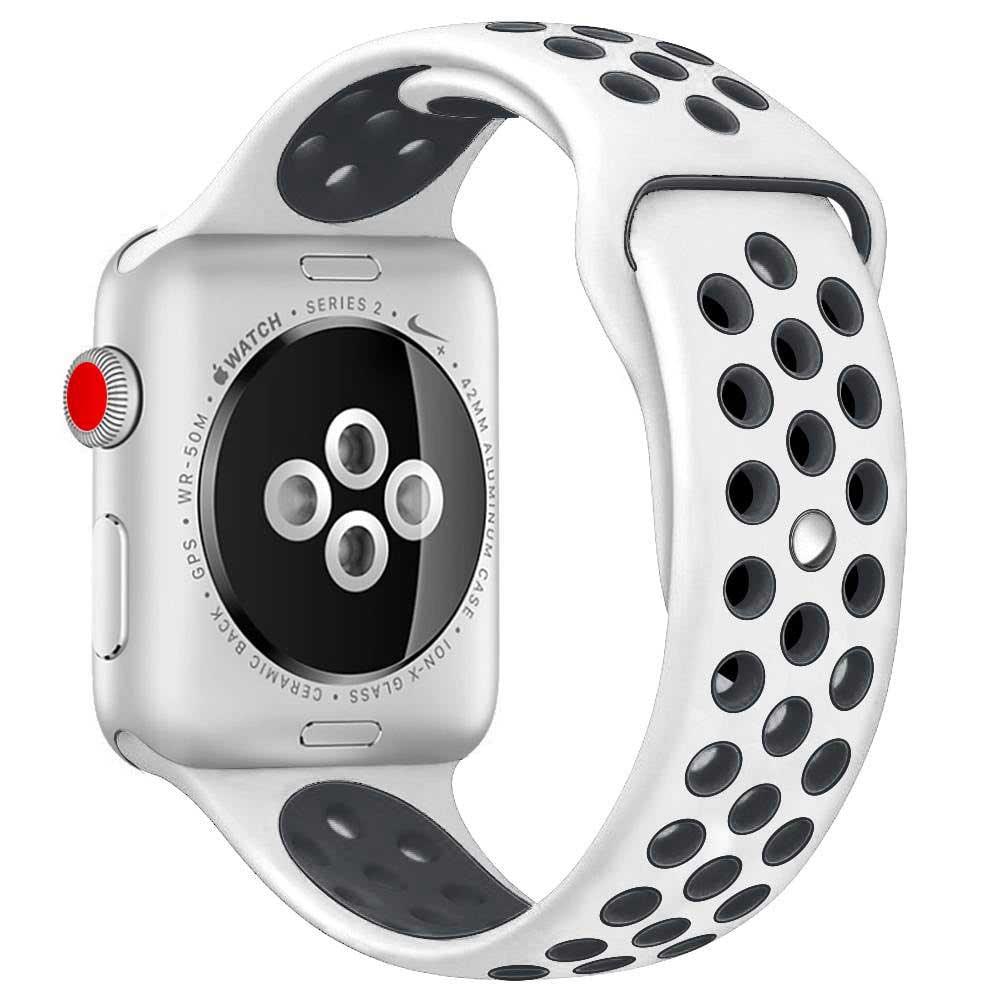 Apple Watch bandje Stryde - dubbel - siliconen - wit zwart