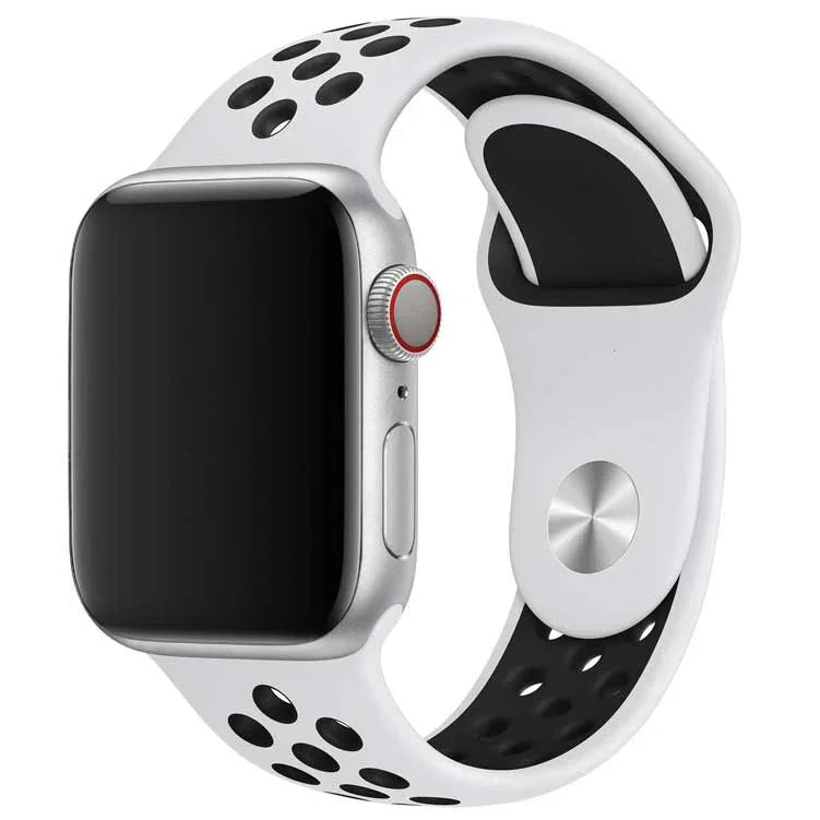 Apple Watch bandje Stryde - dubbel - siliconen - wit zwart