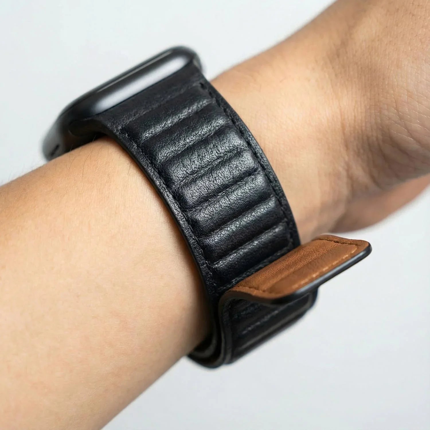 Apple Watch bandje - leer - solo - zwart