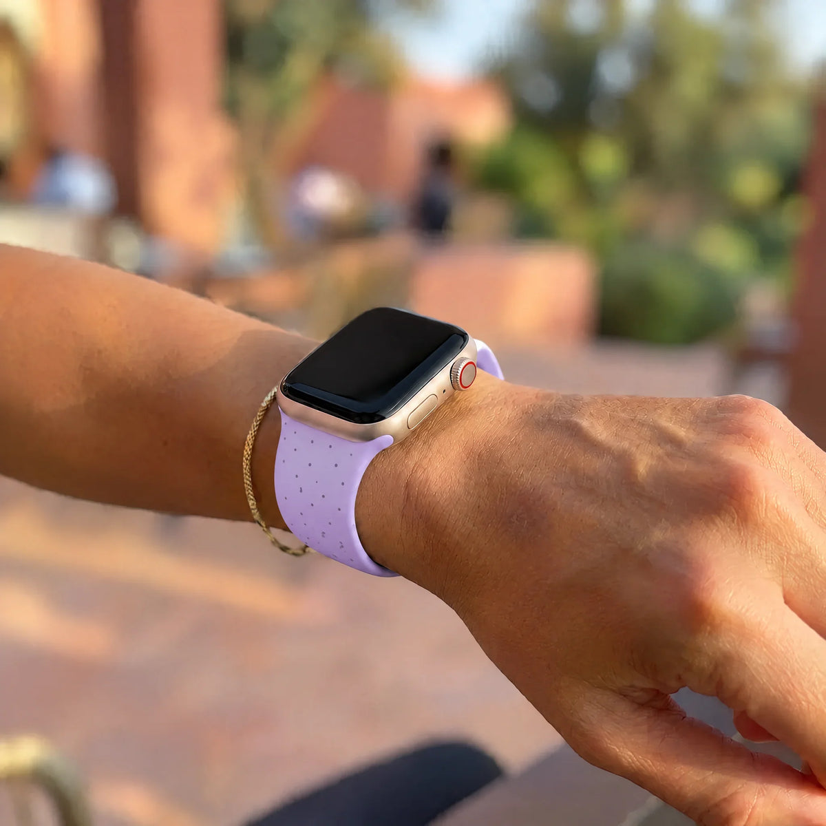 Apple Watch bandje Dots - siliconen - paars
