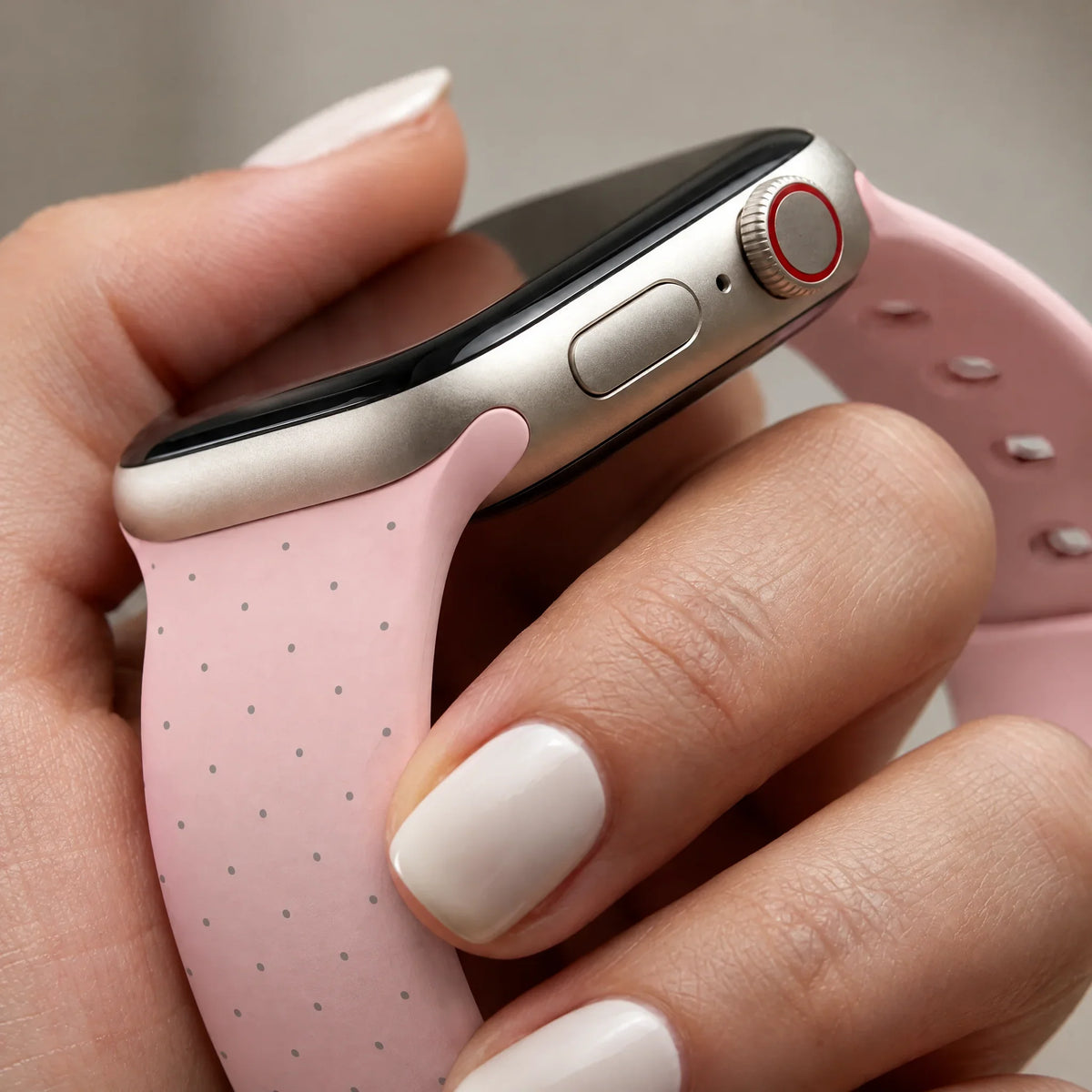 Apple Watch bandje Dots - siliconen - roze