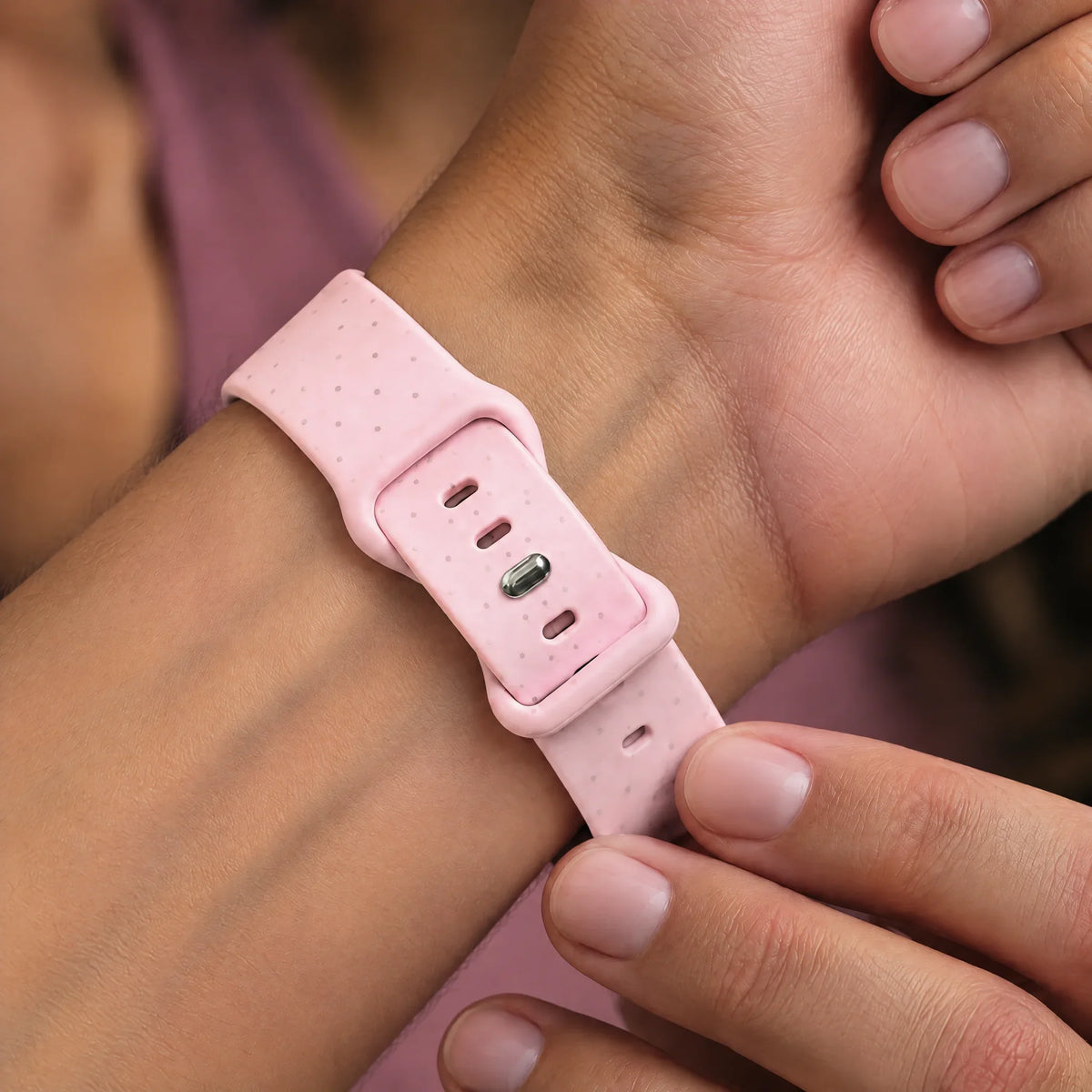 Apple Watch bandje Dots - siliconen - roze