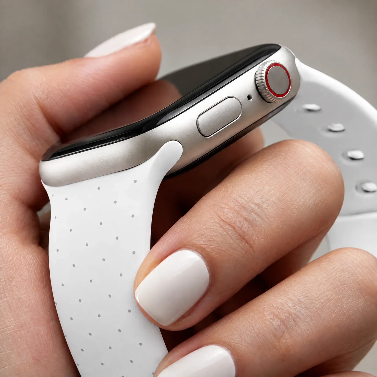 Apple Watch bandje Dots - siliconen - wit