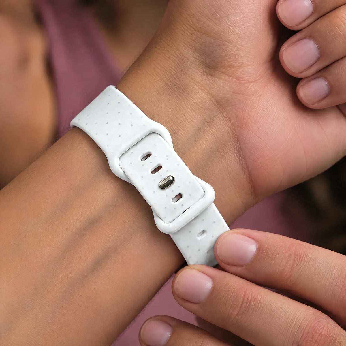 Apple Watch bandje Dots - siliconen - wit