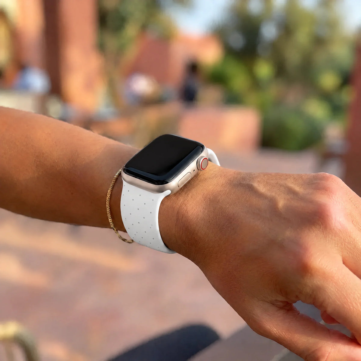 Apple Watch bandje Dots - siliconen - wit