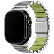 Apple Watch bandje Ember - staal - titanium groen