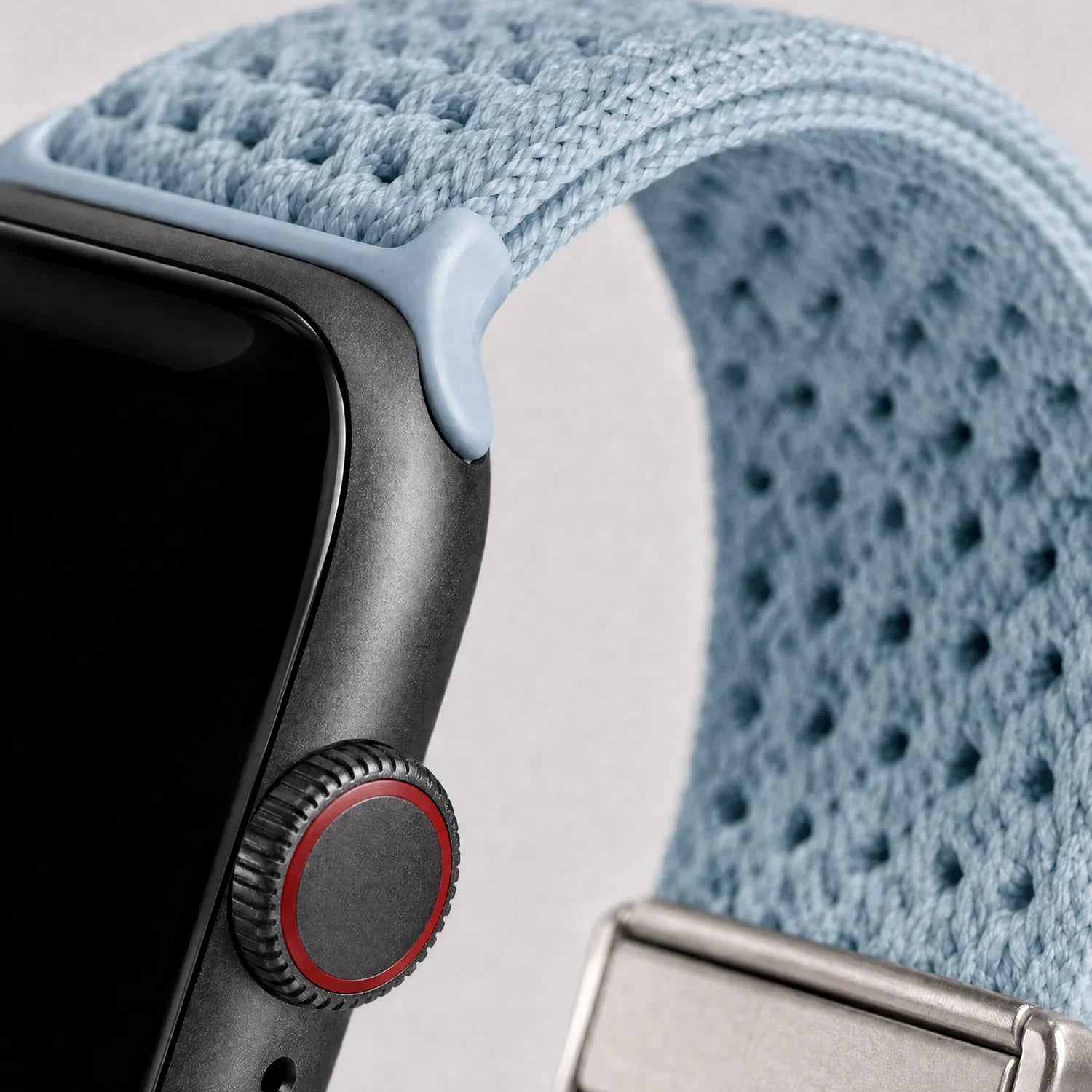 Apple Watch bandje Knit - nylon - lichtblauw