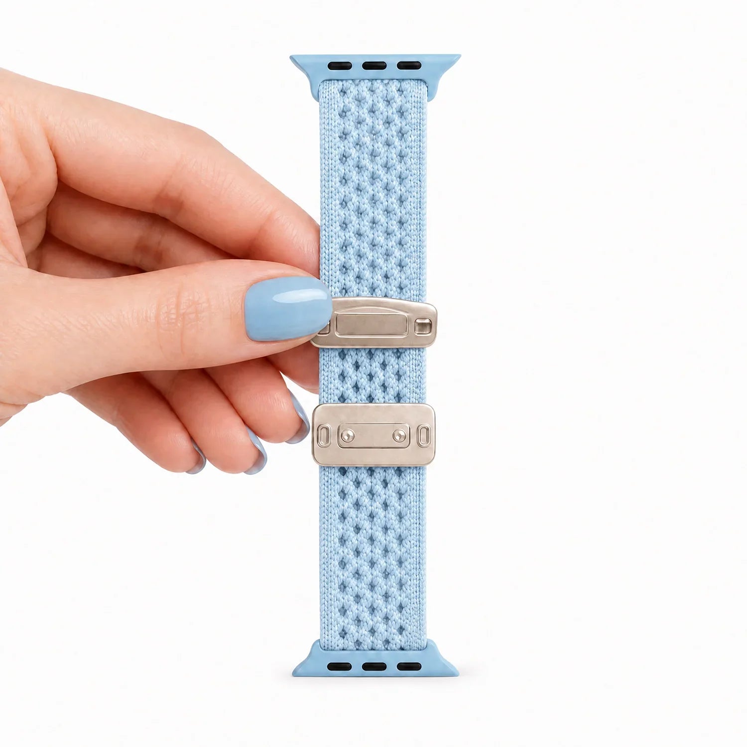 Apple Watch bandje Knit - nylon - lichtblauw