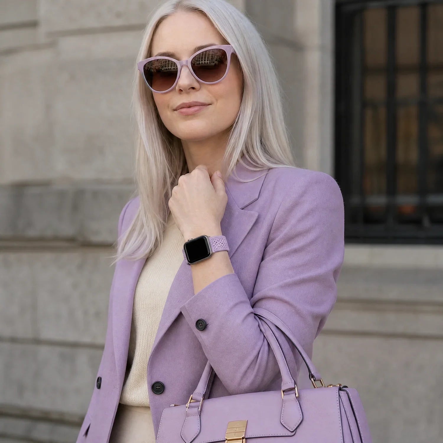 Apple Watch bandje Knit - nylon - lila