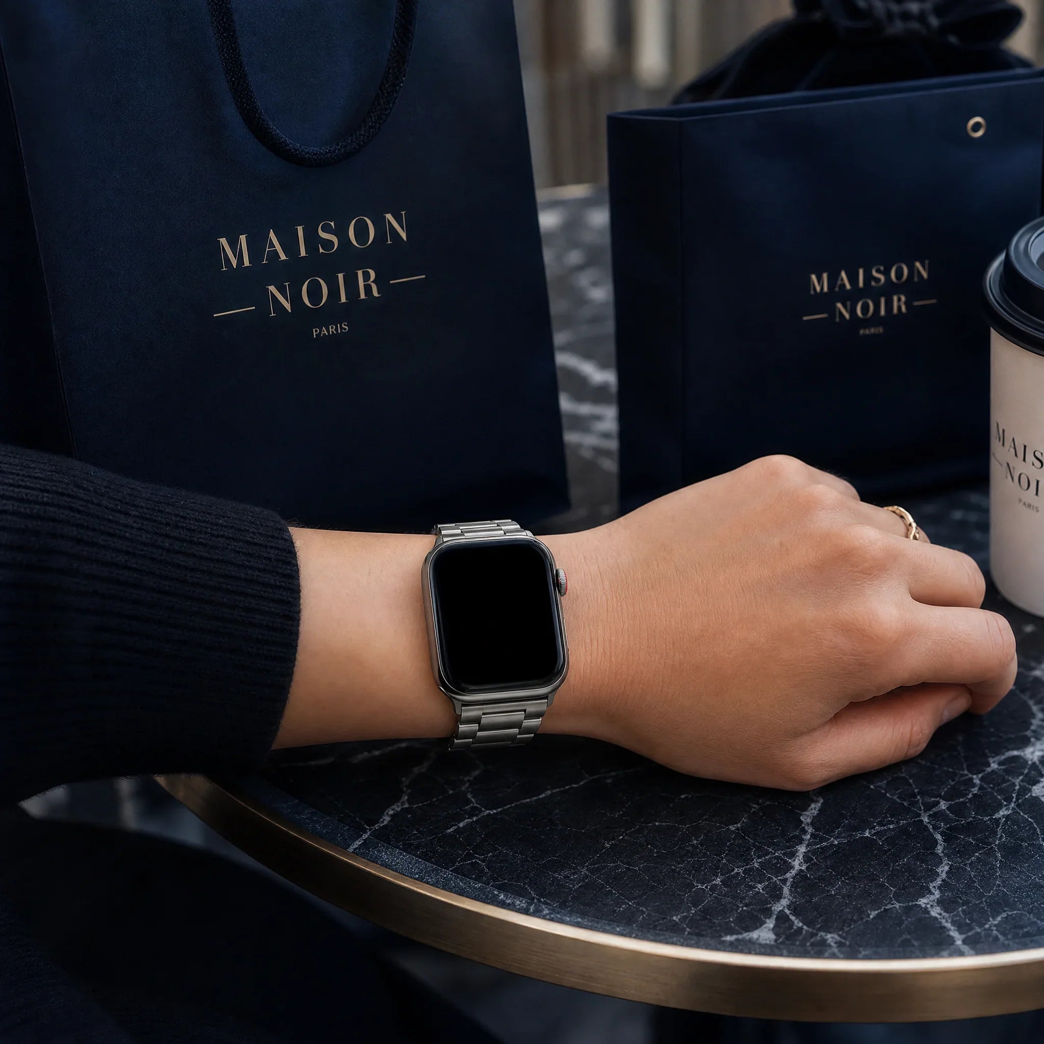 Apple Watch bandje Rivaro - staal - sterrenlicht