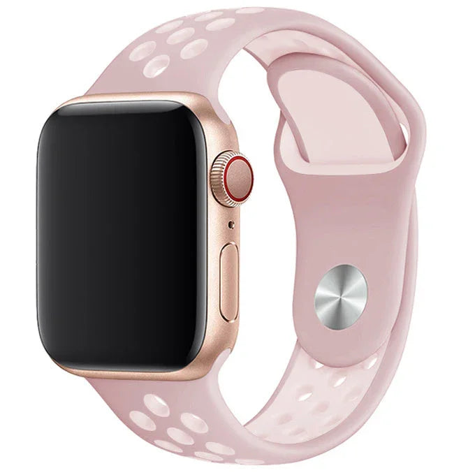 Apple Watch bandje - dubbel - siliconen - lichtroze roze