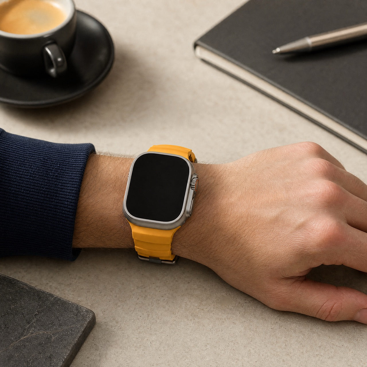 Apple Watch siliconen Ranger bandje - geel