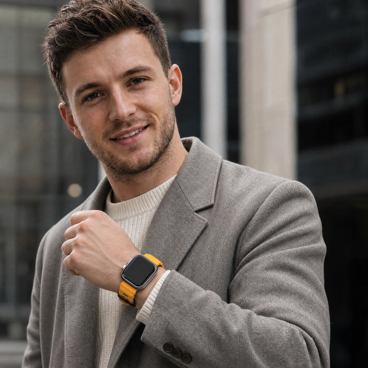 Apple Watch siliconen Ranger bandje - geel