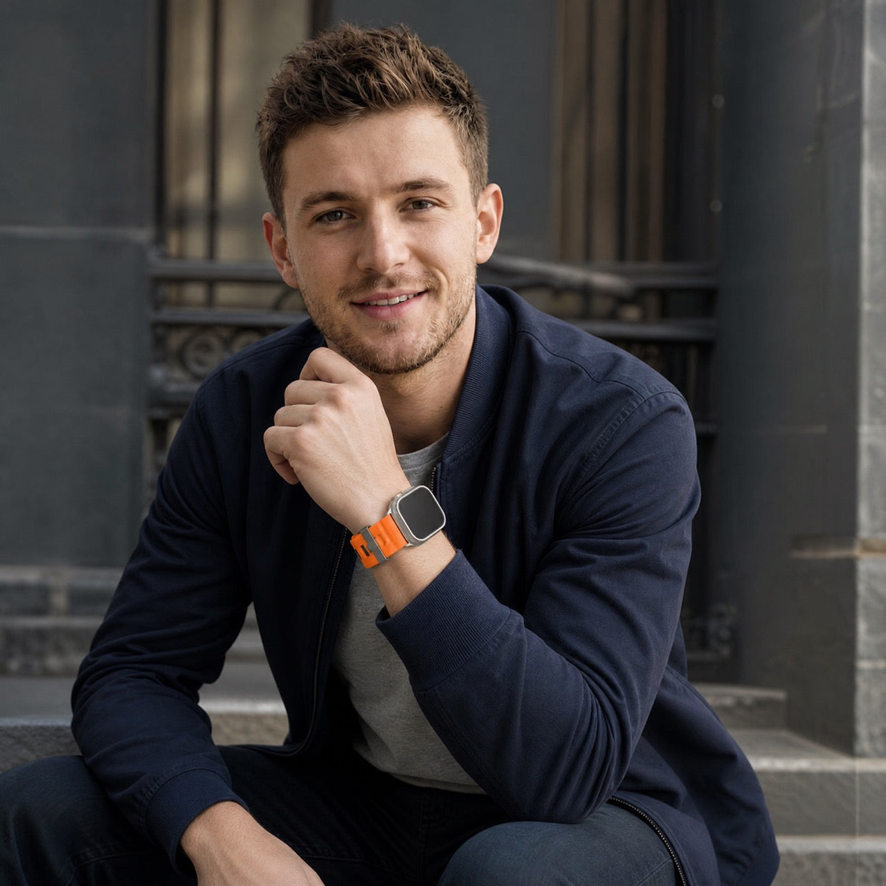 Apple Watch siliconen Ranger bandje - oranje