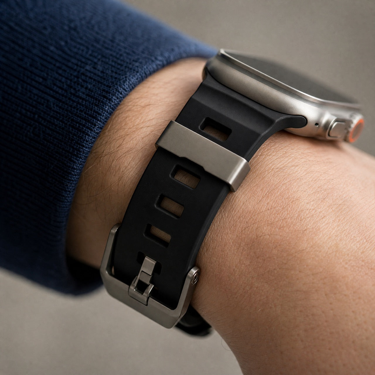Apple Watch siliconen Ranger bandje - zwart