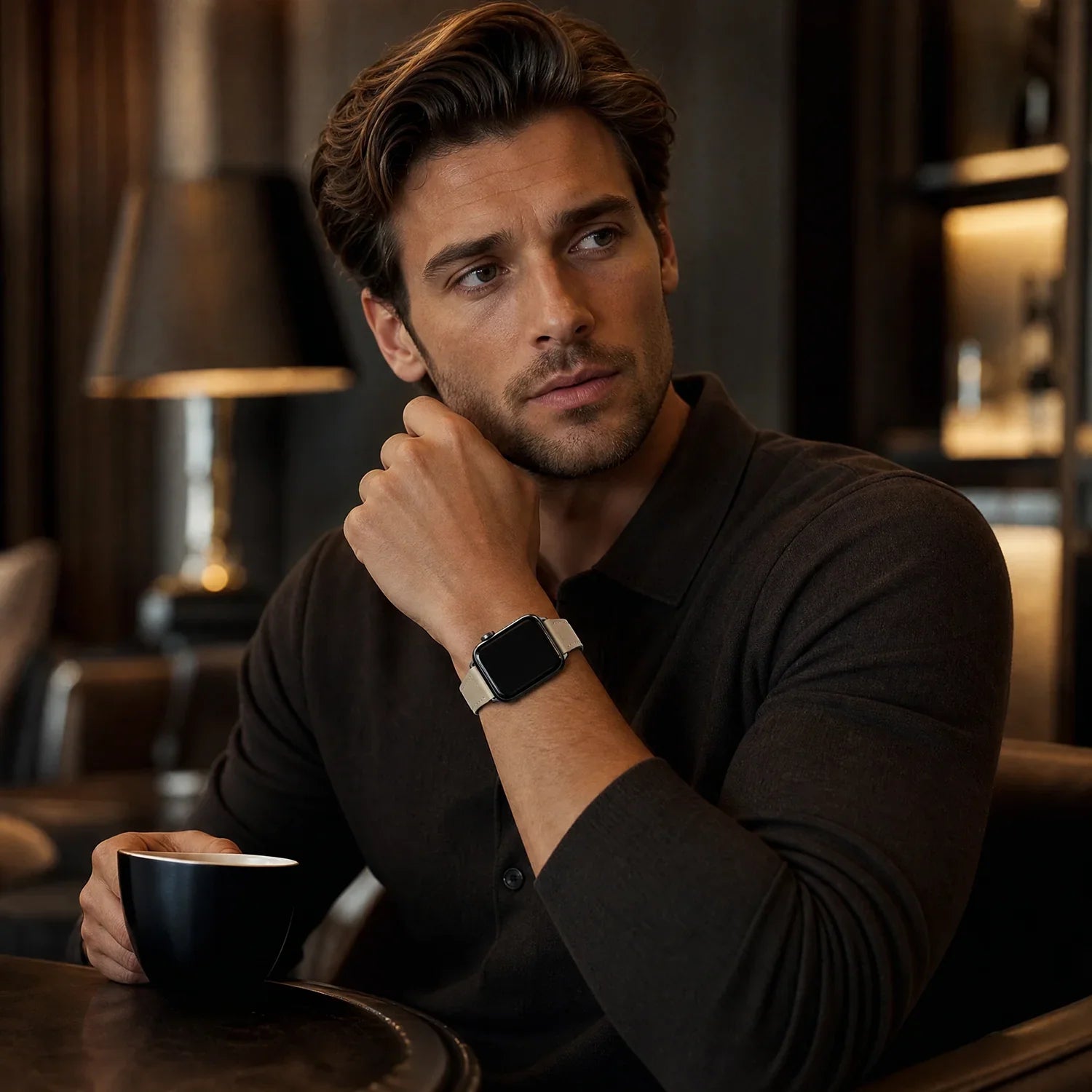 Apple Watch bandje Lennox - leer - wit